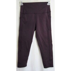 Zyia Purple Wine Capri High Rise 20" Leggings Size 8-10 EUC